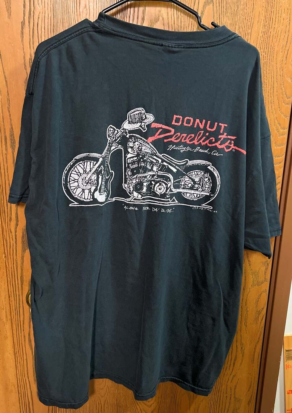 Vintage 2002 Donut Derelicts Huntington Beach California Motorcycle T-Shirt